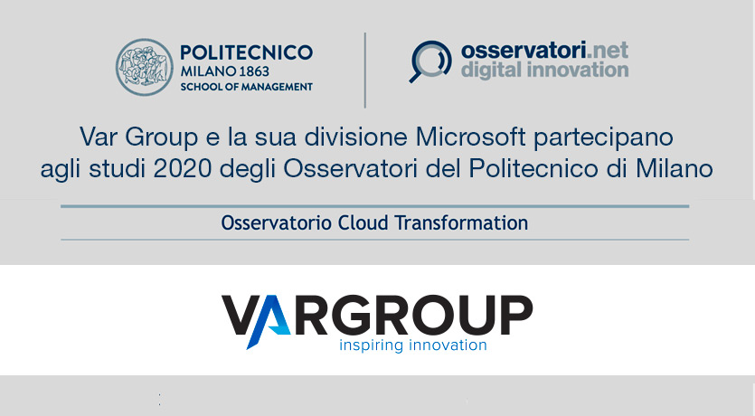 ar Group è sponsor dell’ Osservatorio Cloud Transformation per creare e diffondere la conoscenza del Cloud, abilitatore della digital transformation.